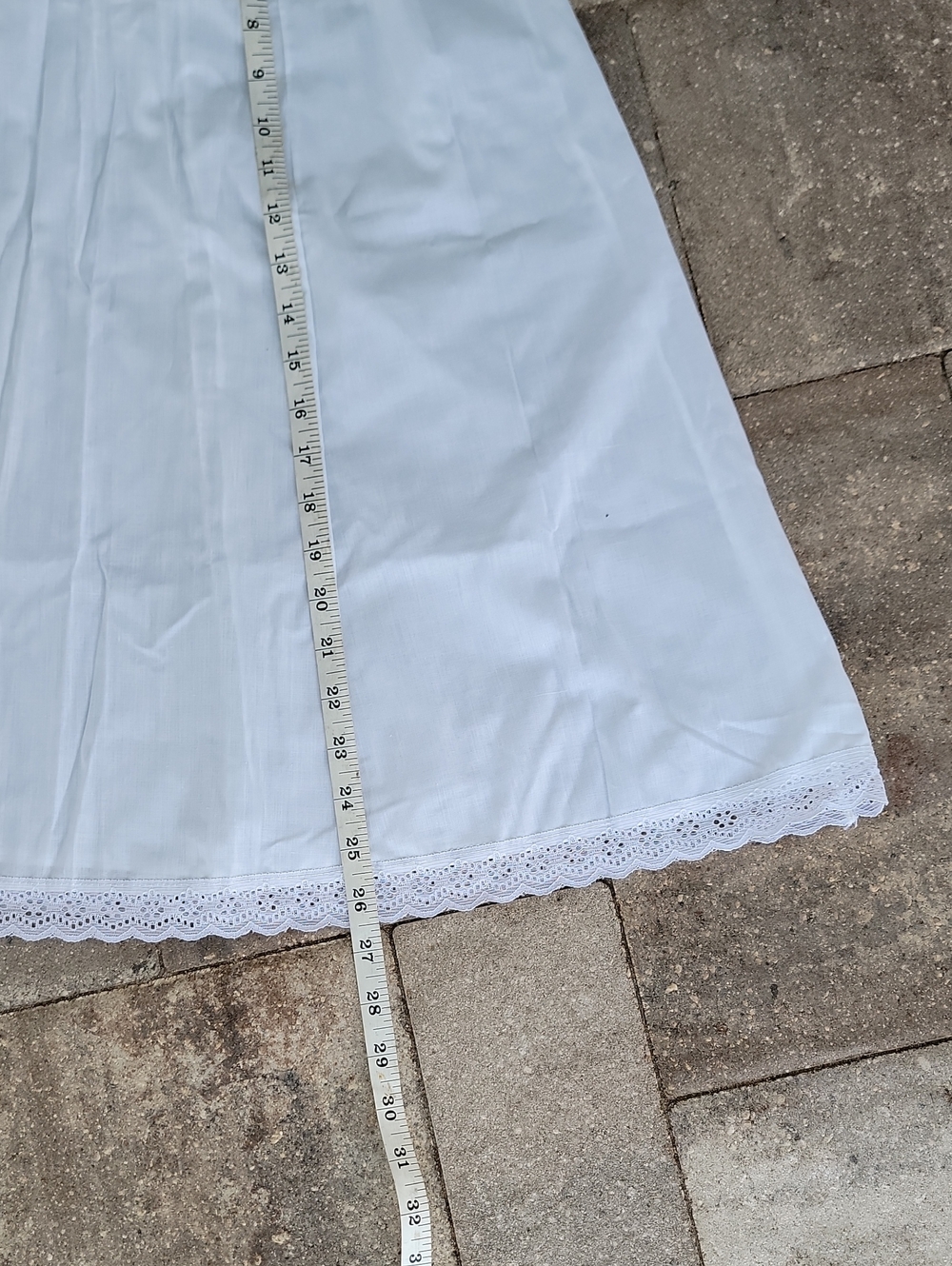 Vintage Cotton Blend White Half Slip with Lace Trim Sz M - Picture 11 of 11